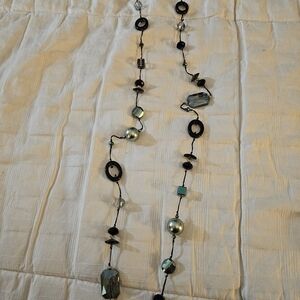 Premier Designs Black and Silver Geometric Necklace